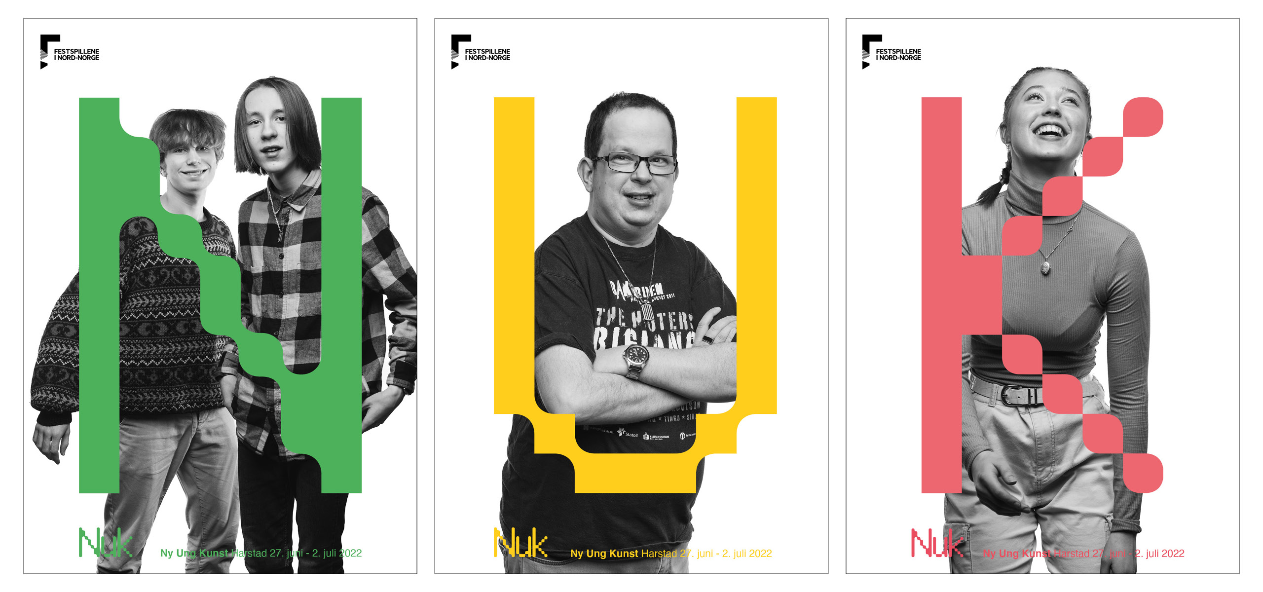 Årets NUK-plakater med tidligere deltakere på NUK. Foto: Marius Fiskum Årets NUK-plakater med tidligere deltakere på NUK. Foto: Marius Fiskum