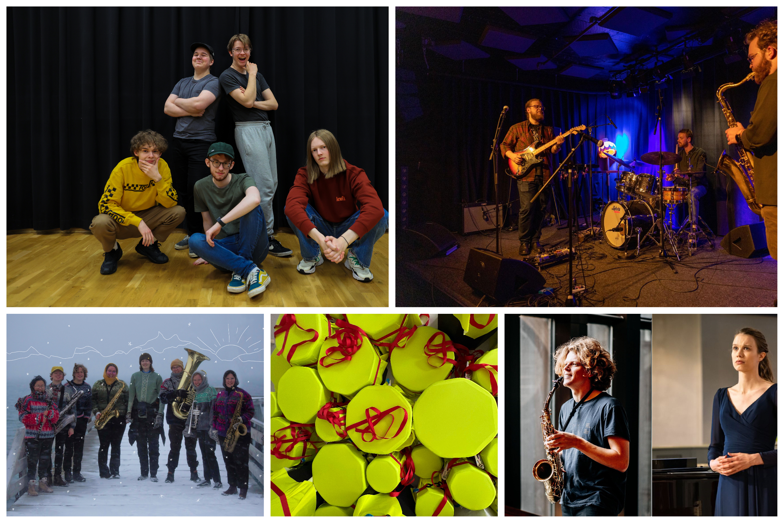 Disse deltar: Coolgate, Dunder, Blåsebaluba, lydinstallasjon av Niels Nielsen og Synne Mariussen og Jonas Eskeland.